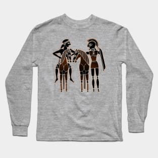 Greek warrior, Youth and their horses Long Sleeve T-Shirt